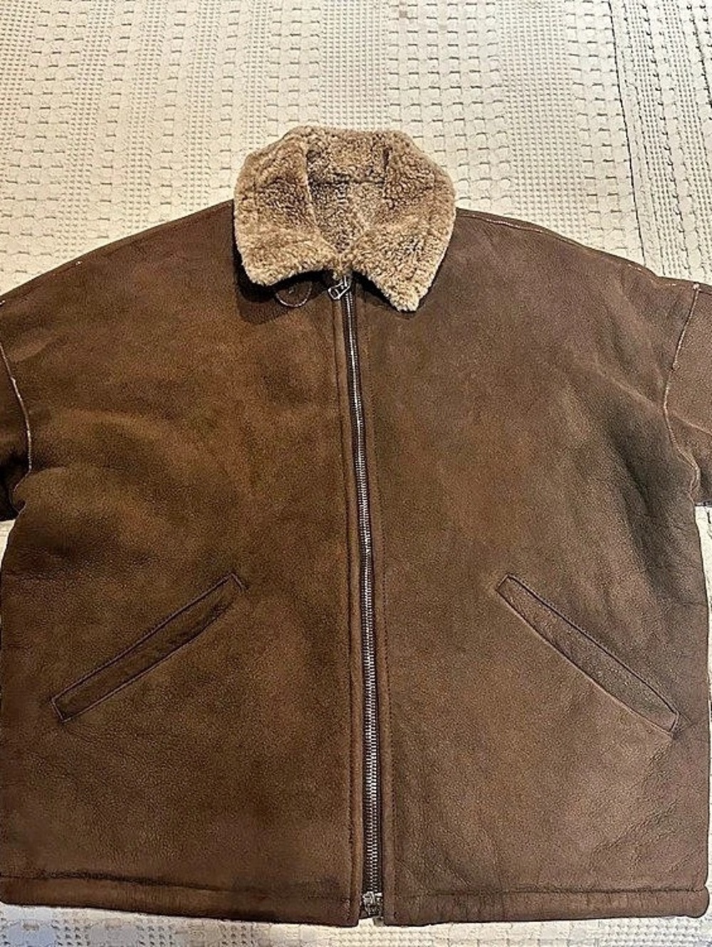 Men's Brown Shearling bomber coat